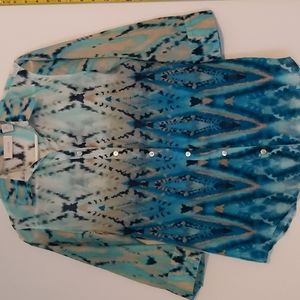 Chico's Printed Ombre Sheer Shirt